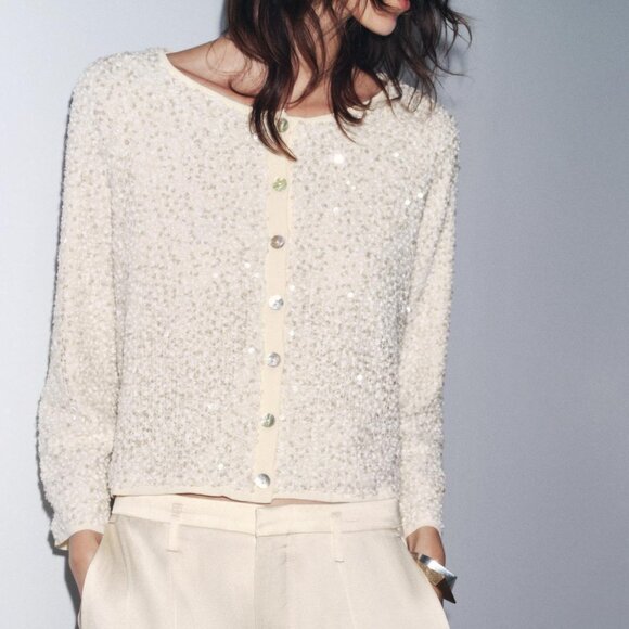Zara Sweaters - ZARA SEQUIN CARDIGAN